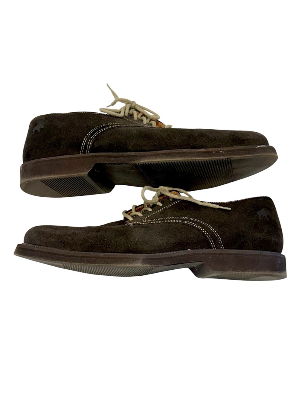 Men's Dark Brown Suede Derby Shoes w/Contrast Stitching & Laces Brazil 40 US 8-9 - Picture 9 of 12